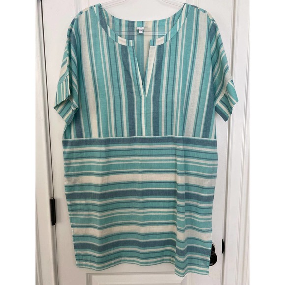 Womens Tunic Dress Cover Up by Echo Medium SS Pockets NEW Retails $99 - Picture 1 of 7
